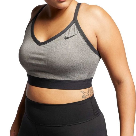 NWT NIKE PLUS WOMEN'S INDY LIGHT SUPPORT BRA GRAY BLACK‎ 1X 2X 3X - Picture 1 of 7